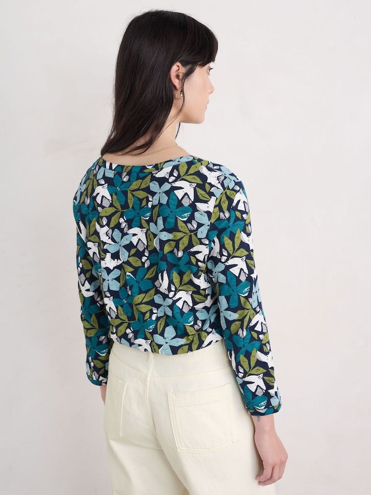 Seasalt Cornwall Waterflow Printed 100% Cotton Top - Imagen 2 de 5