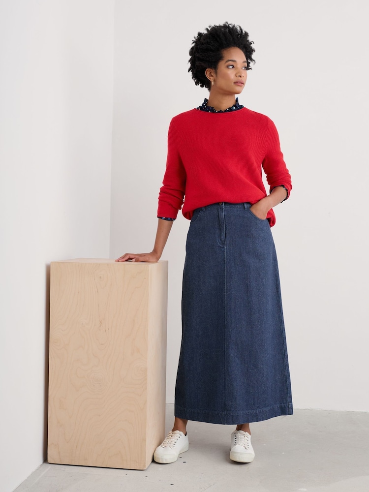 Seasalt Cornwall Red Makers 100% Cotton Jumper - Image 1 of 5