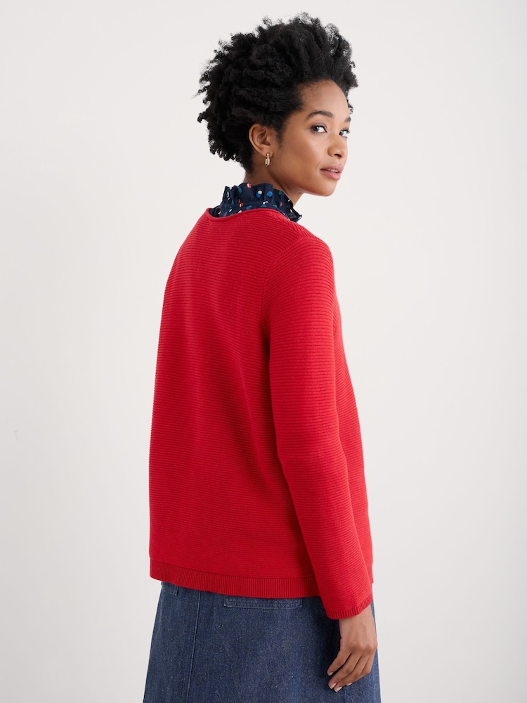 Seasalt Cornwall Red Makers 100% Cotton Jumper - Image 2 of 5