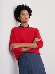 Seasalt Cornwall Red Makers 100% Cotton Jumper - Image 3 of 5