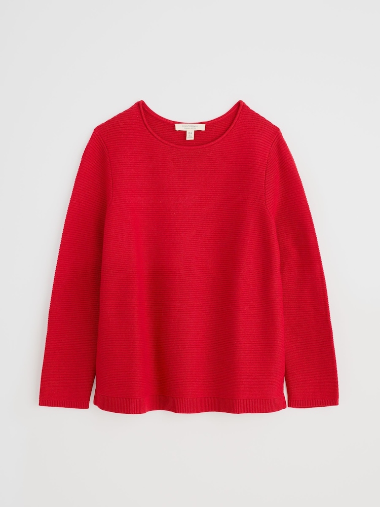 Seasalt Cornwall Red Makers 100% Cotton Jumper - Image 4 of 5