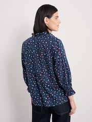 Seasalt Cornwall Blue Twining 100% Cotton Printed Blouse - Image 2 of 5
