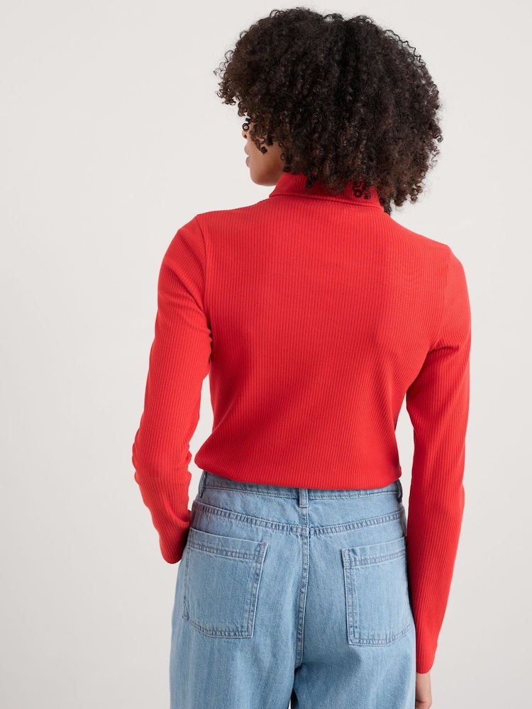 Seasalt Cornwall Red Hazel Rib Top in Jersey - Image 2 of 5