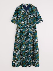 Seasalt Cornwall Blue Wightwick Denim 100% Organic Cotton Midi Dress - Image 4 of 5