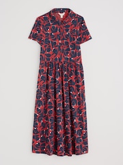 Seasalt Cornwall Orange Mainland Jersey Midi 100% Cotton Dress - Image 4 of 5