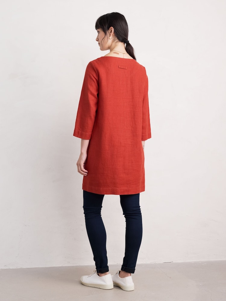Seasalt Cornwall Orange Lighthouse Rock 3/4 Sleeve Tunic - Image 2 of 5 Seasalt Cornwall Orange Lighthouse Rock 3/4 Sleeve Tunic - Image 2 of 5