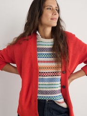 rdeča - Seasalt Cornwall Winding Creek 100% Cotton Knit Cardigan - Slika 1 iz 5