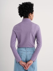 Seasalt Cornwall Purple Landing Roll Neck Top - Image 2 of 5