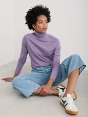 Seasalt Cornwall Purple Landing Roll Neck Top - Image 3 of 5