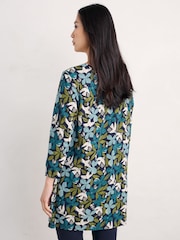 Seasalt Cornwall Blue Busy Lizzy 3/4 Sleeve Slub 100% Cotton Jersey Tunic - Image 2 of 5