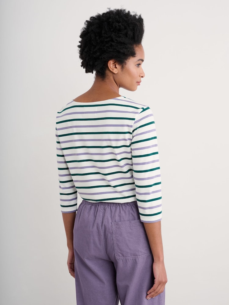 Seasalt Cornwall Purple Purple Sailor Top - Image 2 of 5