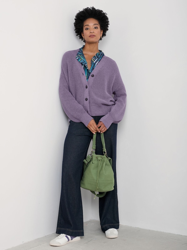 Vijolična - Seasalt Cornwall Winding Creek 100% Cotton Knit Cardigan - Slika 1 iz 5