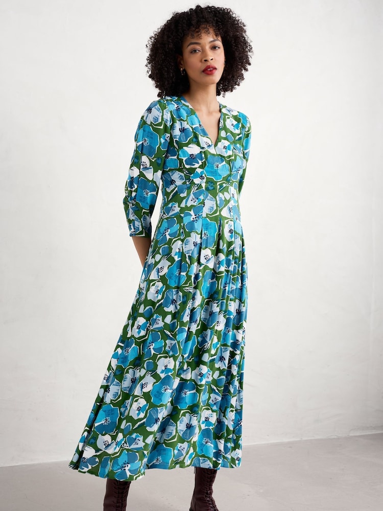 Seasalt Cornwall Blue Etta Printed Above Ankle Dress - Image 1 of 5