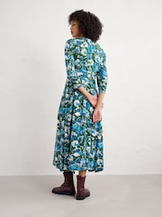 Seasalt Cornwall Blue Etta Printed Above Ankle Dress - Image 2 of 5