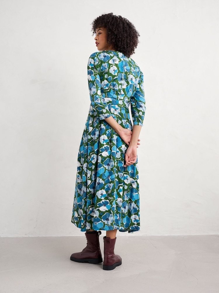 Seasalt Cornwall Blue Etta Printed Above Ankle Dress - Image 2 of 5