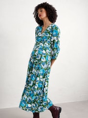 Seasalt Cornwall Blue Etta Printed Above Ankle Dress - Image 3 of 5
