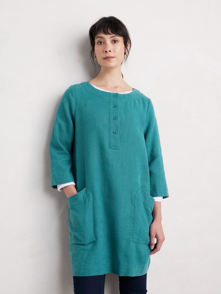 Seasalt Cornwall Blue Lighthouse Rock 3/4 Sleeve Tunic - Image 1 of 5