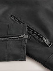 Black Faux Leather Biker Jacket (3-16yrs) - Image 10 of 10