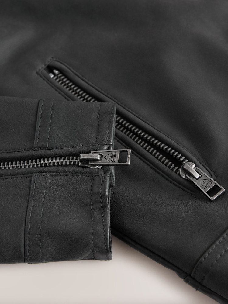 Black Faux Leather Biker Jacket (3-16yrs) - Image 10 of 10