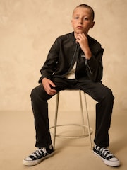 Black Faux Leather Biker Jacket (3-16yrs) - Image 2 of 10