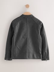 Black Faux Leather Biker Jacket (3-16yrs) - Image 7 of 10