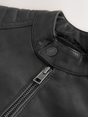 Black Faux Leather Biker Jacket (3-16yrs) - Image 9 of 10