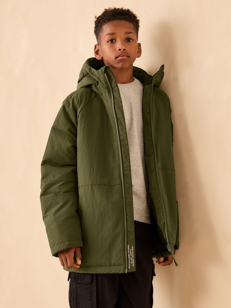 Khaki Green Shower Resistant Inner Wadded Coat (3-16yrs) - Image 1 of 10
