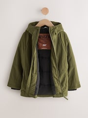 Khaki Green Shower Resistant Inner Wadded Coat (3-16yrs) - Image 6 of 10