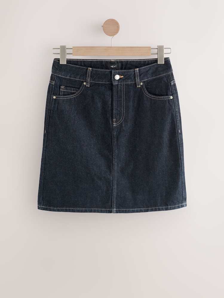 Rinse Knee Length Denim 100% Cotton Skirt - Image 1 of 3