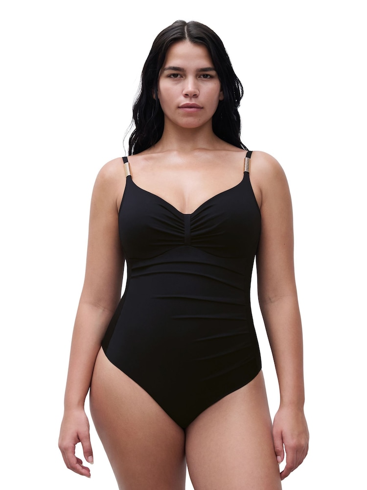Maillot de bain Chantelle Icon noir froncé à armatures - Image 1 of 5