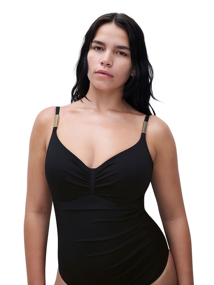 Maillot de bain Chantelle Icon noir froncé à armatures - Image 4 of 5