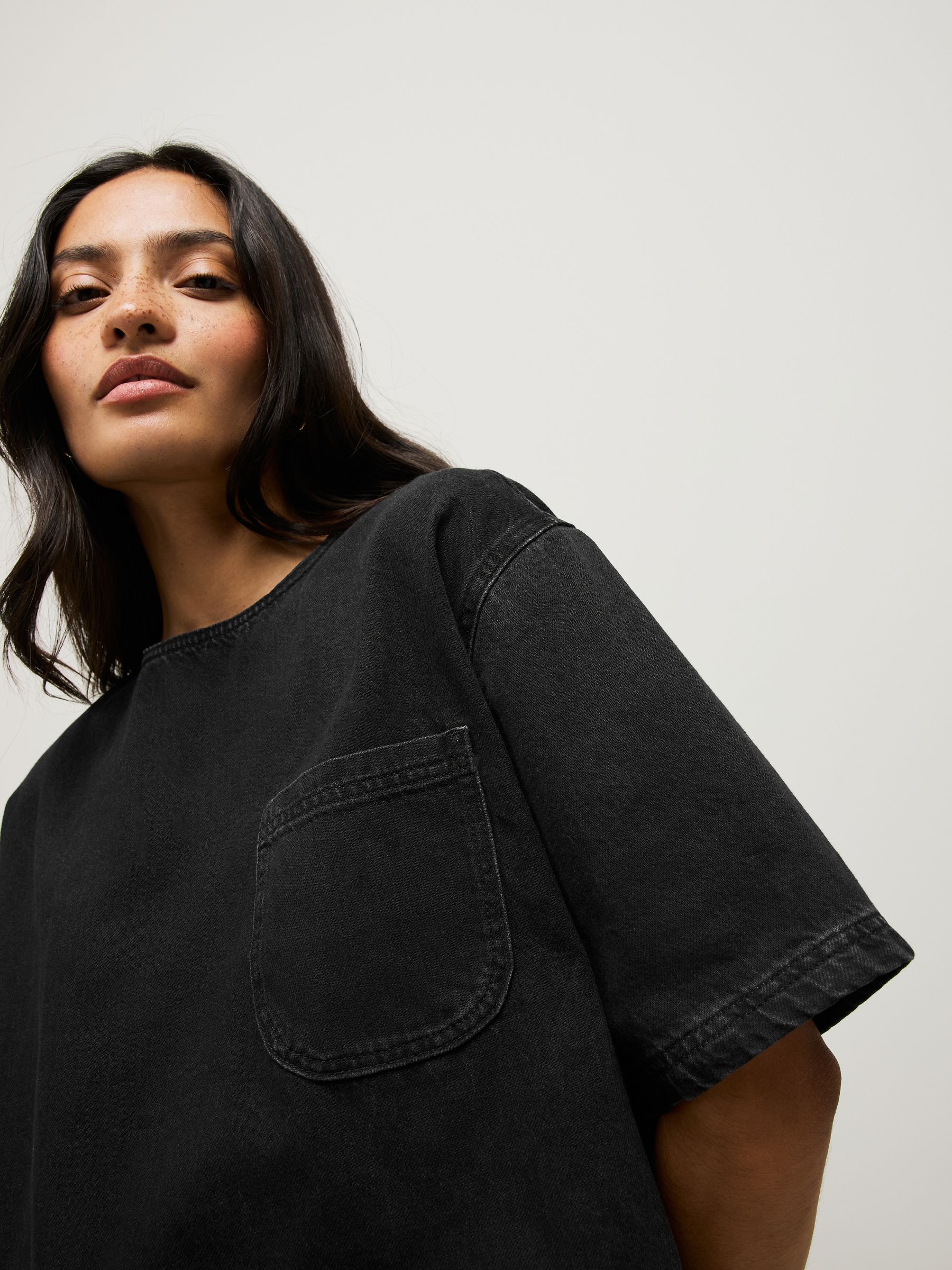 Buy Washed Black Denim 100% Cotton T-Shirt from Next South Africa