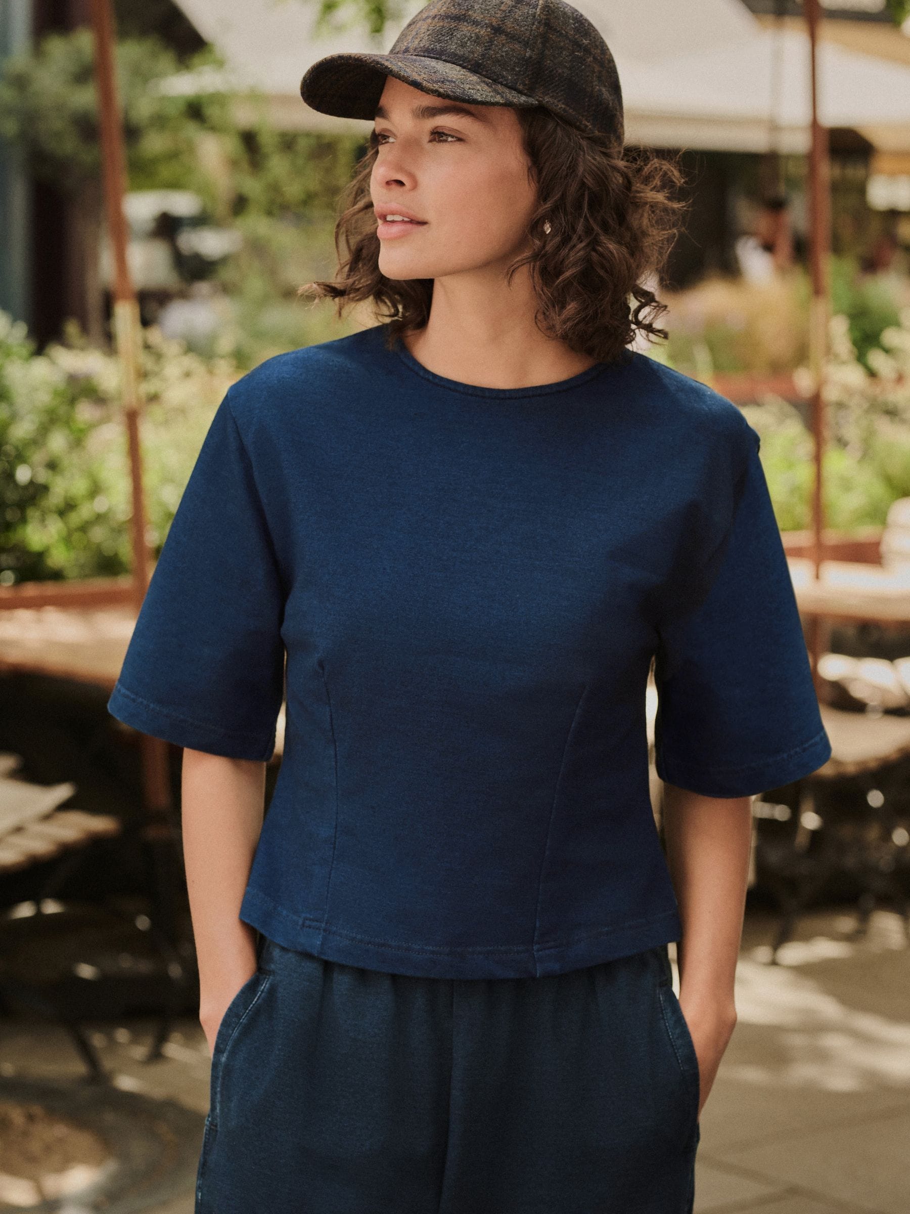 Buy Dark Blue Denim Jersey Short Sleeve T-Shirt from Next USA