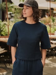 Dark Blue Jersey Denim Short Sleeve T-Shirt - Image 3 of 5
