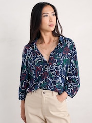 Seasalt Cornwall Embrace 3/4 Sleeve Jersey Shirt - Imagen 1 de 5