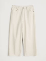Seasalt Cornwall Cream Tall Petite Sennen Cove Wide Leg 100% Cotton Jeans - Image 4 of 5