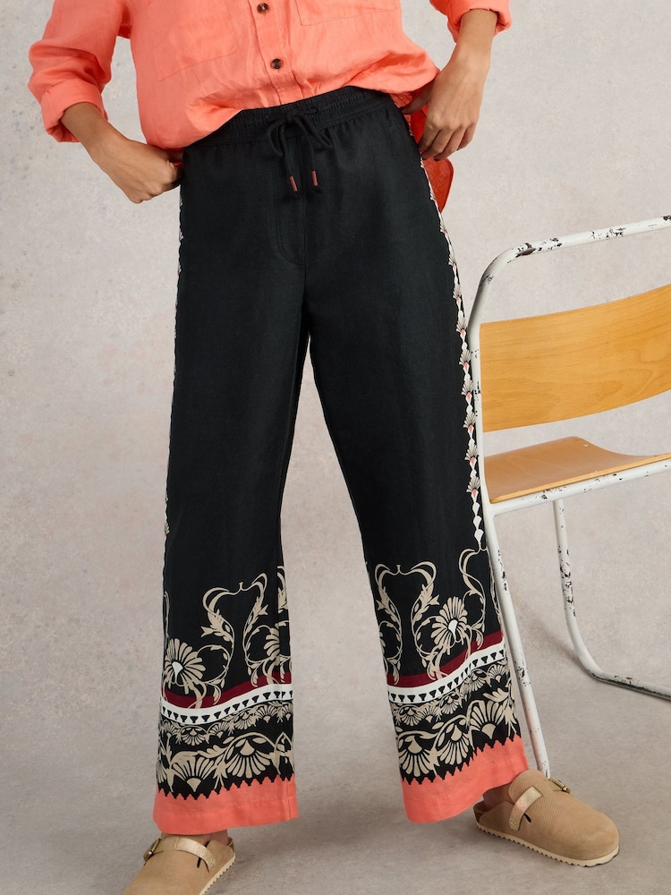 White Stuff – Leinenhose „Belle“ mit weitem Bein aus 100 Leinen - Bild 1 von 6 White Stuff – Leinenhose „Belle“ mit weitem Bein aus 100 Leinen - Bild 1 von 6