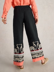 White Stuff Black Belle 100% Linen Wide Leg Trousers - Image 2 of 6