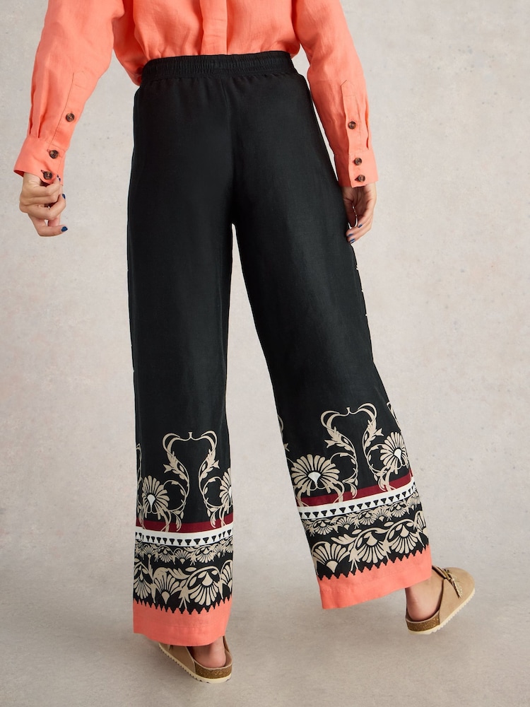 White Stuff Black Belle 100% Linen Wide Leg Trousers - Image 2 of 6