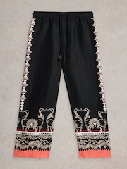 White Stuff Black Belle 100% Linen Wide Leg Trousers - Image 5 of 6