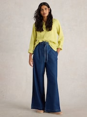 White Stuff Mid Blue Denim Sasha Wide Leg Jeans - Image 2 of 7