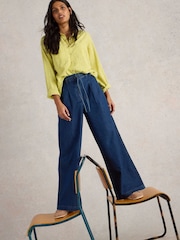 White Stuff Mid Blue Denim Sasha Wide Leg Jeans - Image 3 of 7
