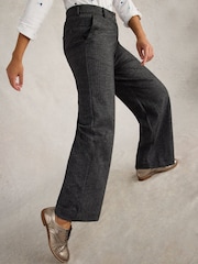 White Stuff Black Belle Tweedy Wide Leg Trousers - Image 3 of 6