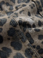 Leopard Oversized Relaxed Fit Denim Trucker Jacket - Image 7 of 8