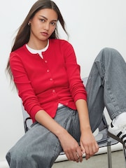 Red Henley Button Through Long Sleeve Ribbed T-Shirt - Image 1 of 7