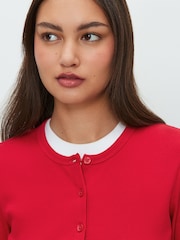 Red Henley Button Through Long Sleeve Ribbed T-Shirt - Image 4 of 7
