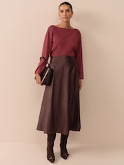Berry Red Long Sleeve Crew Neck Supima T-Shirt - Image 2 of 7