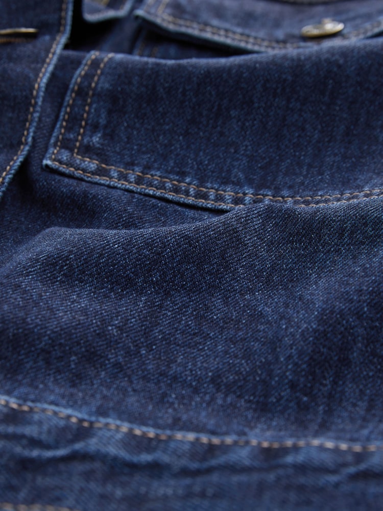 Dark Blue Cord Collar Denim Jacket - Image 2 of 4