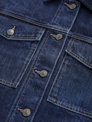 Dark Blue Cord Collar Denim Jacket - Image 3 of 4