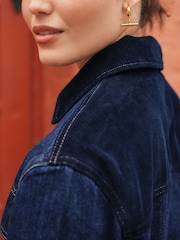 Azul oscuro - Cord Collar Denim Jacket - Imagen 5 de 9